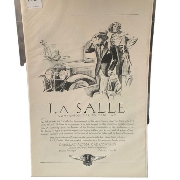 Vintage 1928 La Salle Companion Car To Cadillac Ad Advertisement - Picture 4 of 4